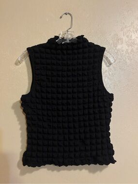 NWT entro Tyra Y2K Mockneck Popcorn Texture Tank Top sz L